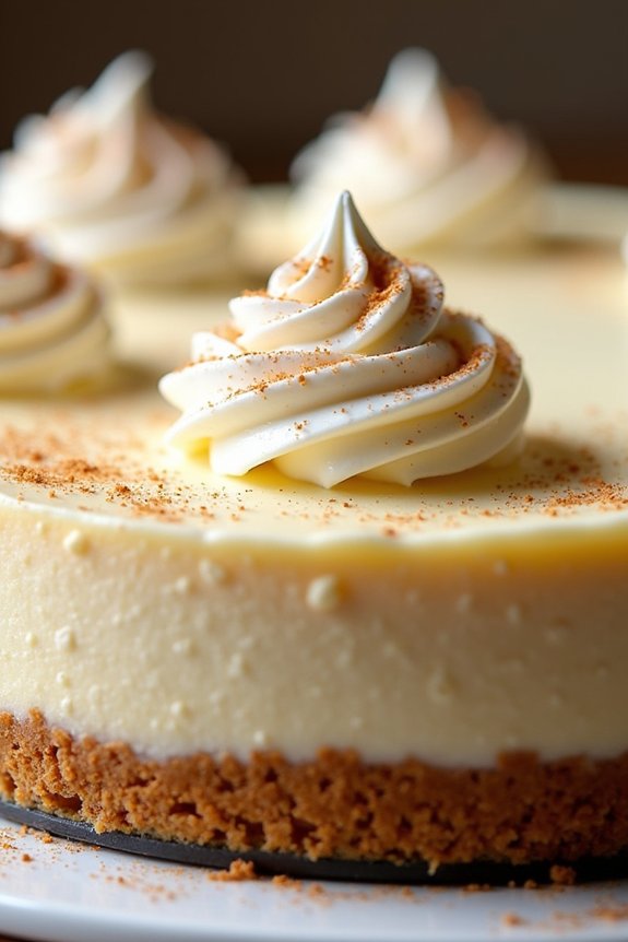 luxurious holiday eggnog cheesecake