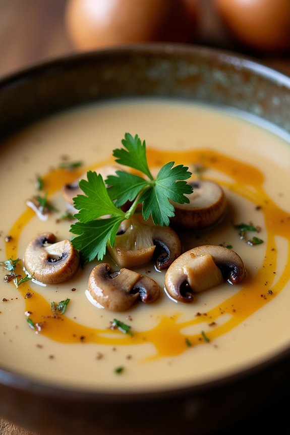 luxurious mushroom truffle soup