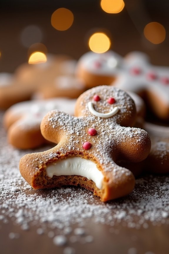 marshmallow filled gingerbread cookies
