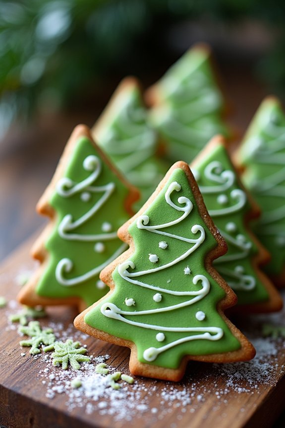 matcha gingerbread holiday cookies