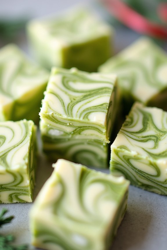 matcha white chocolate fudge