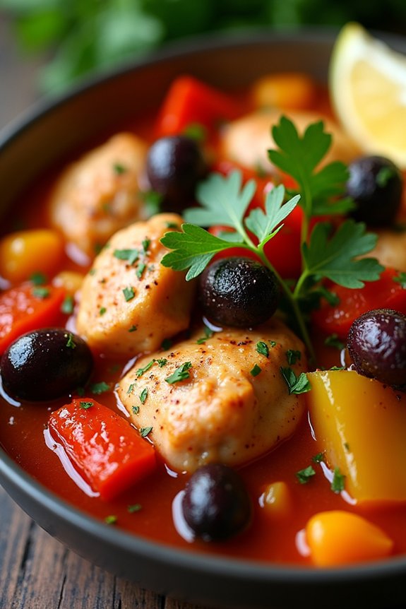 mediterranean chicken olive stew