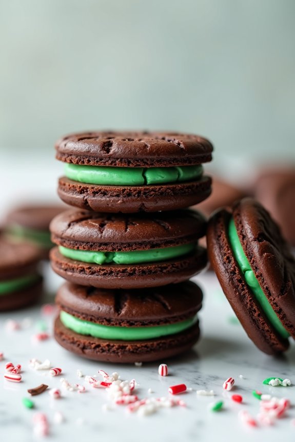 minty chocolate holiday cookies