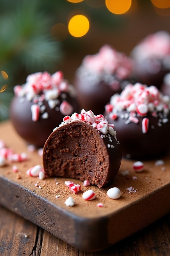 minty chocolate holiday truffles