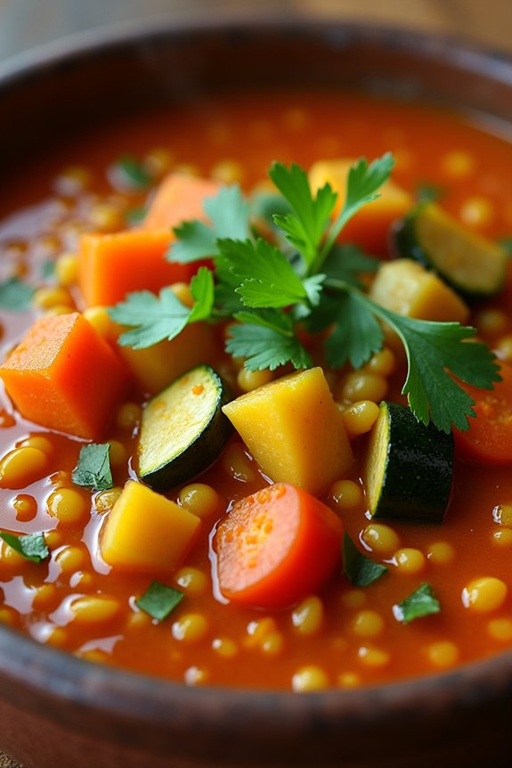 moroccan lentil vegetable stew