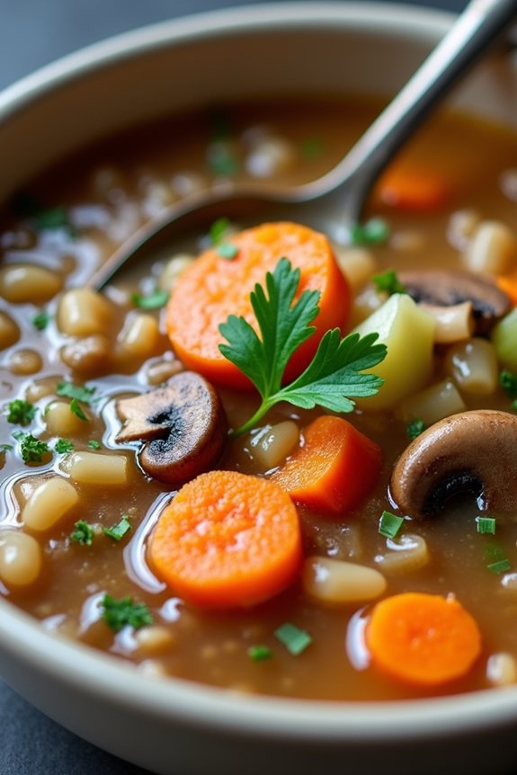 mushroom barley soup recipe