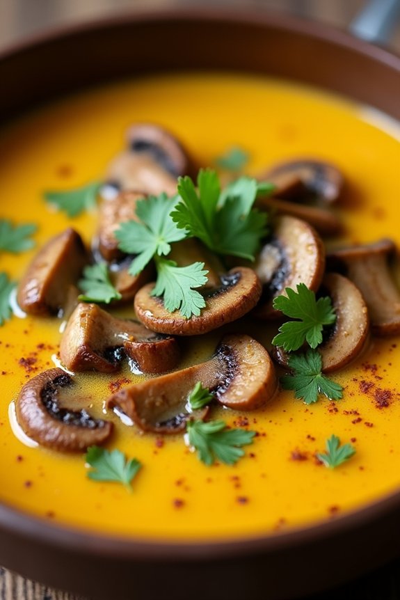 mushroom curry soup delight