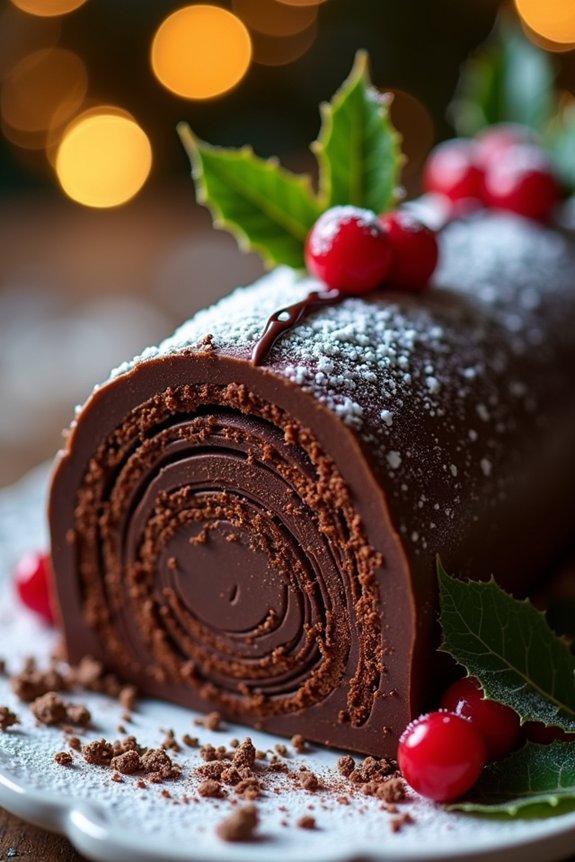 no bake chocolate yule log