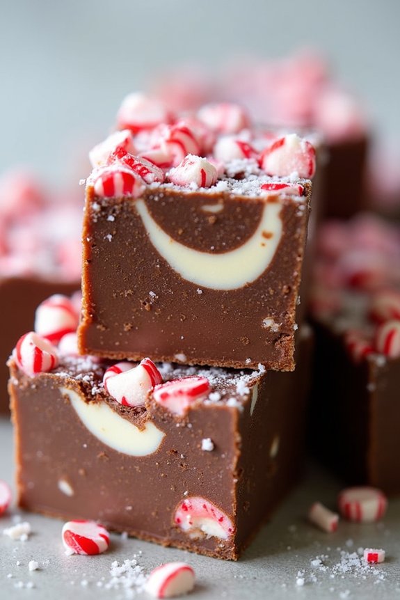 no bake peppermint bark fudge