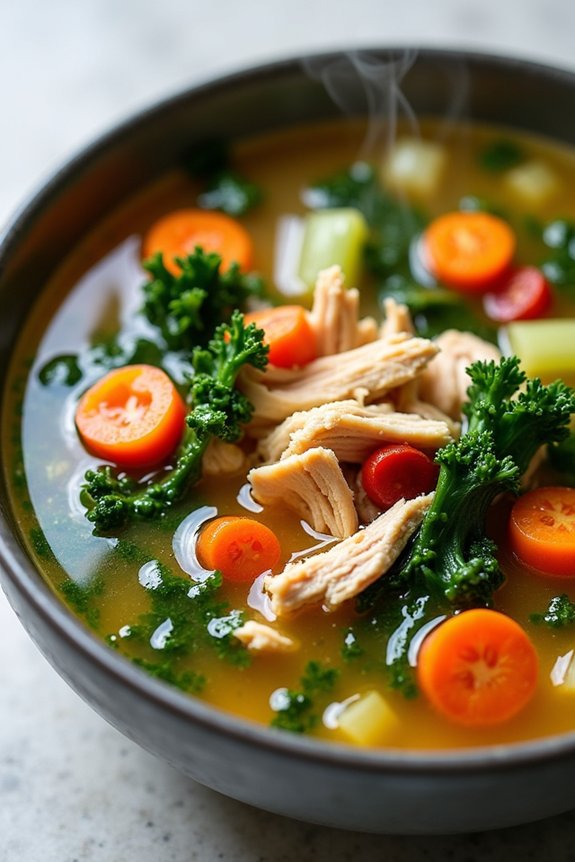 nourishing chicken kale soup