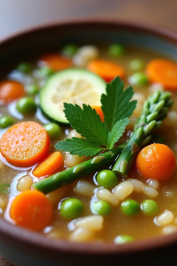 nourishing spring vegetable soup