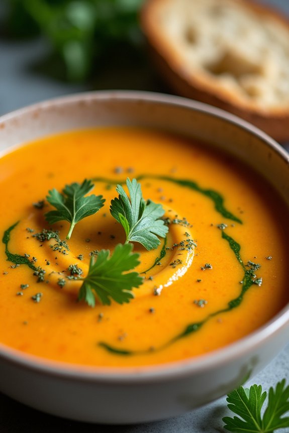 nutritious carrot spinach soup