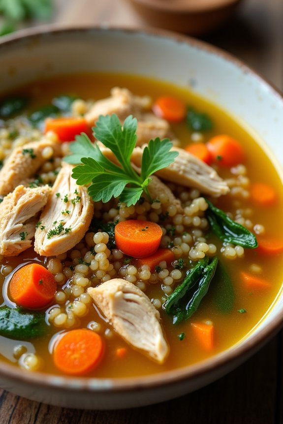 nutritious chicken quinoa soup