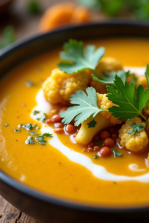 nutritious curried lentil soup