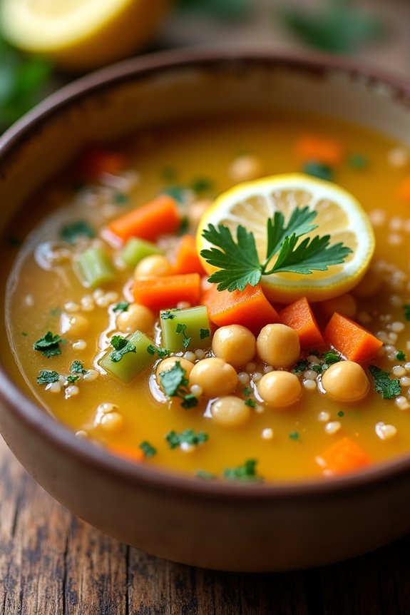 nutritious lemony chickpea soup