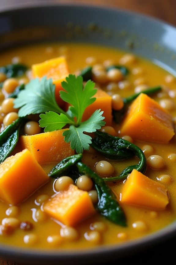 nutritious sweet potato lentil stew