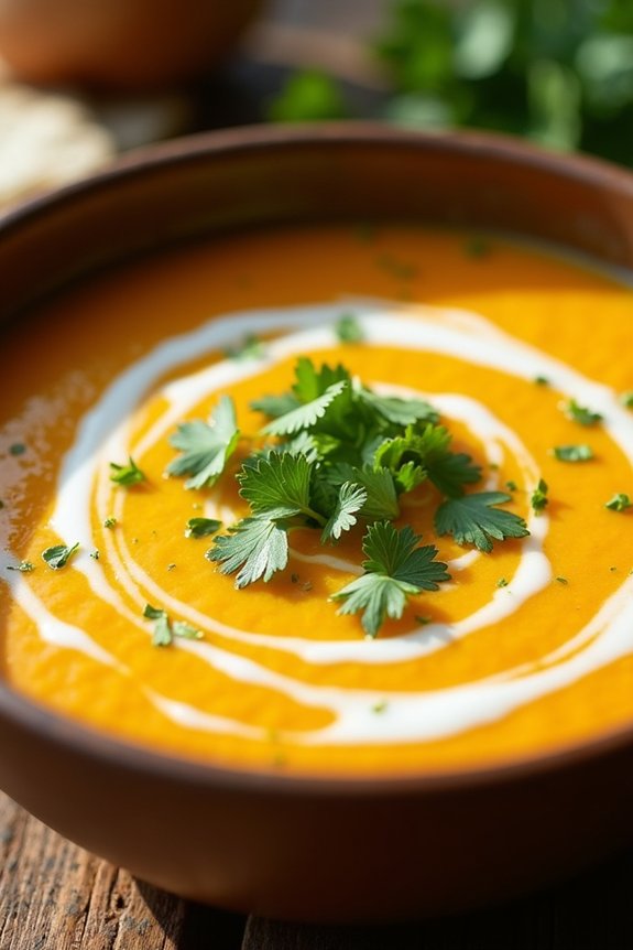 nutritious warming carrot soup