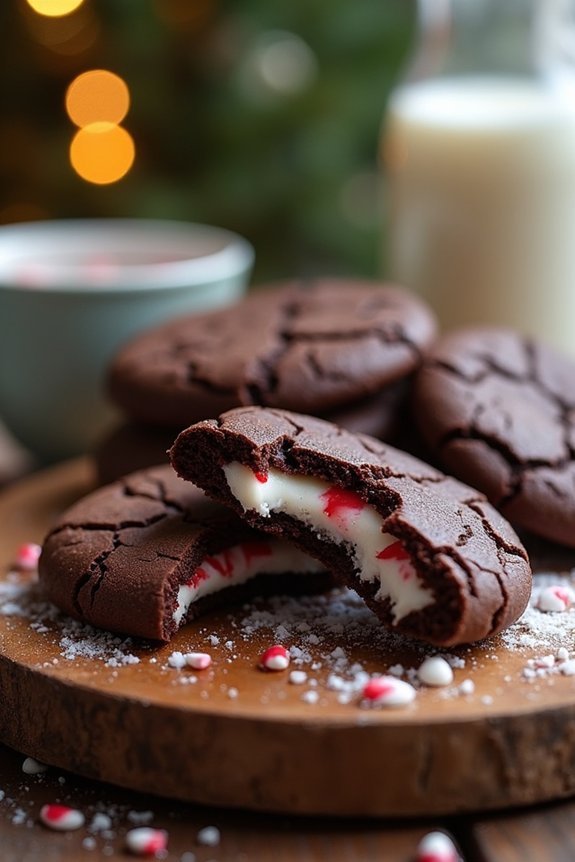 peppermint filled chocolate cookies