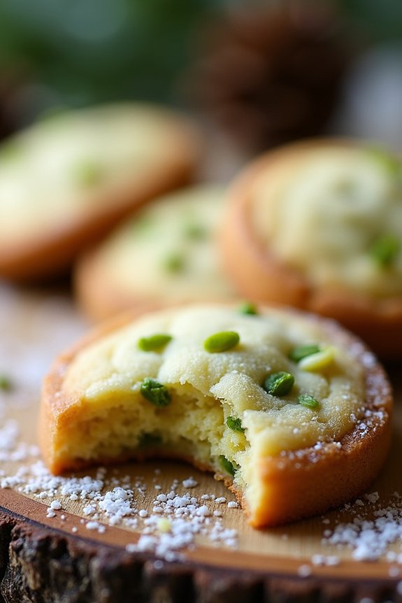 pistachio cardamom shortbread cookies