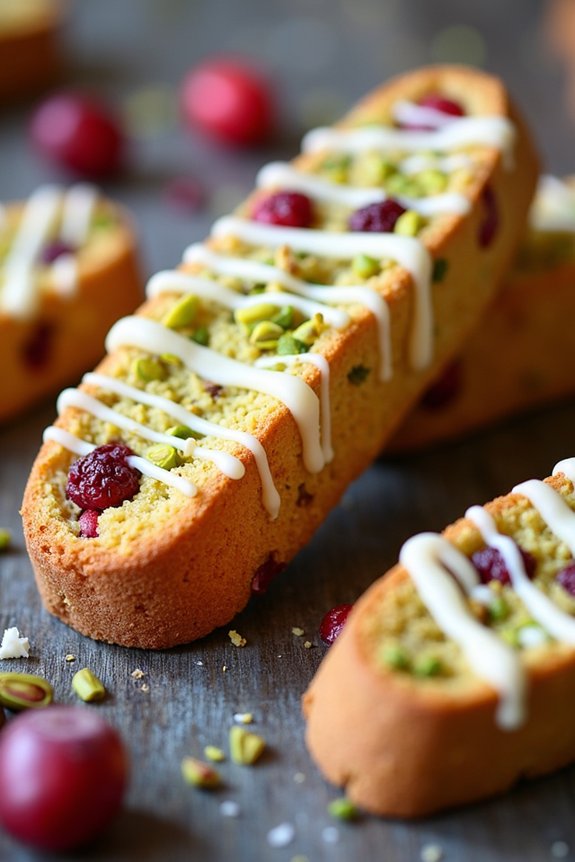 pistachio cranberry festive biscotti