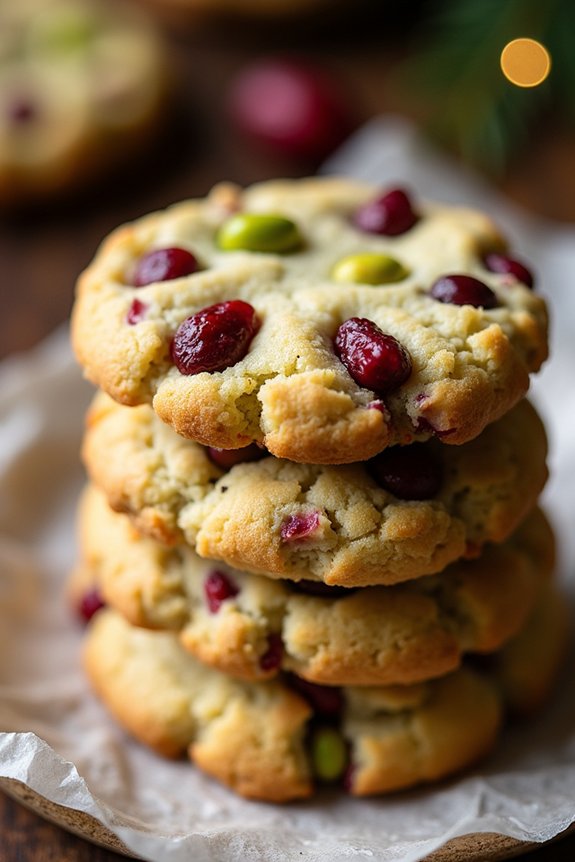 pistachio cranberry holiday cookies