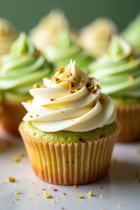 pistachio white chocolate cupcakes