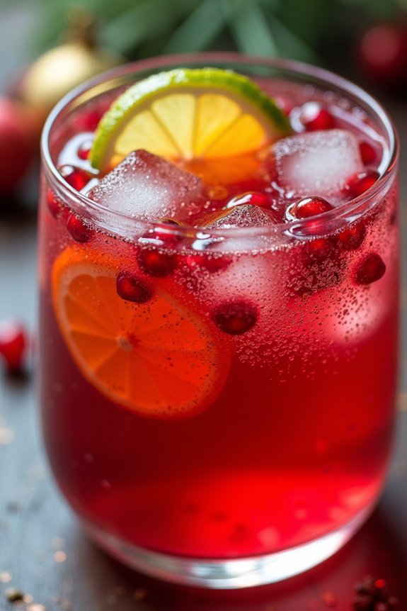 pomegranate champagne holiday punch