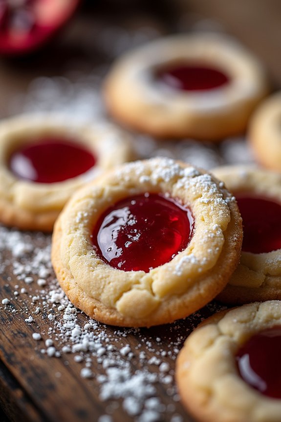 pomegranate molasses thumbprint cookies
