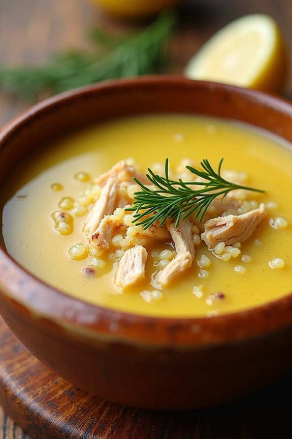 quinoa enhanced avgolemono soup