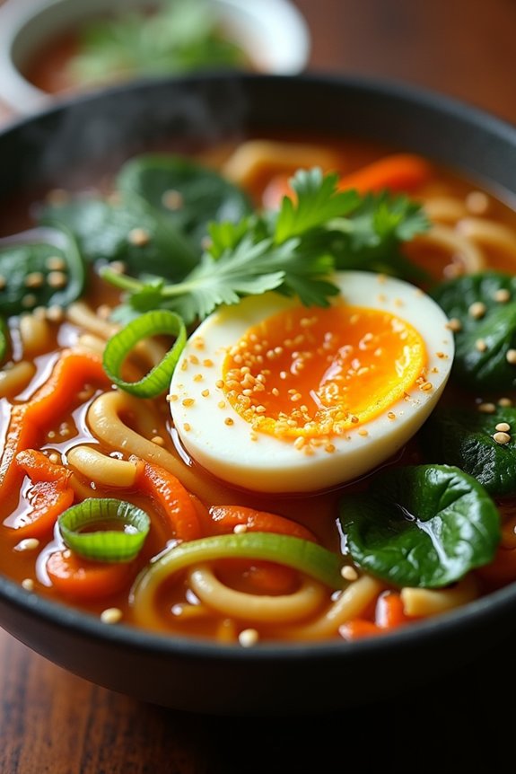 ramen soup with enhancements