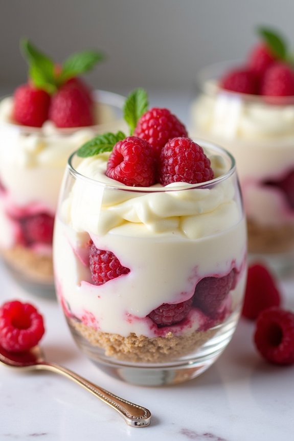 raspberry chocolate mousse parfaits