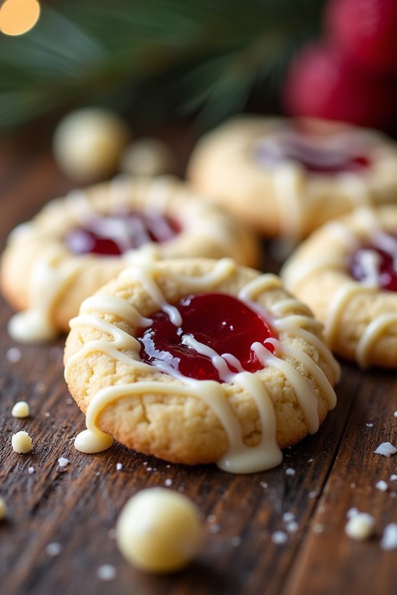 raspberry chocolate thumbprint cookies