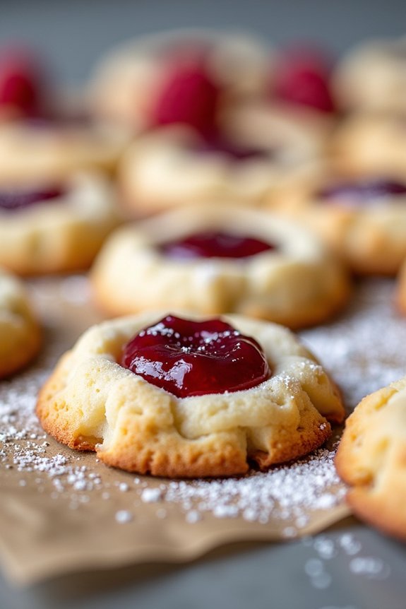 raspberry jam filled cookies