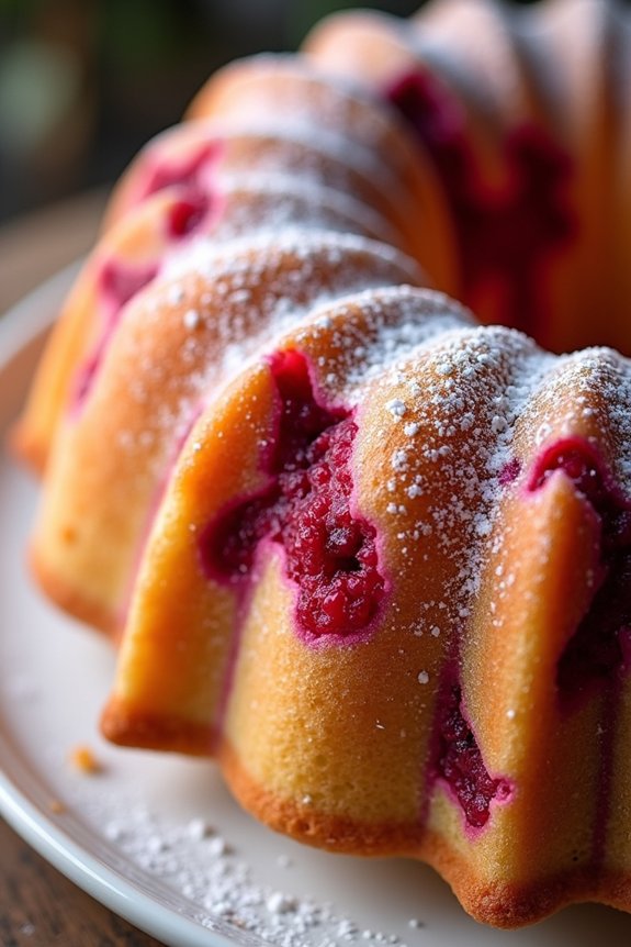 raspberry swirl bundt cake