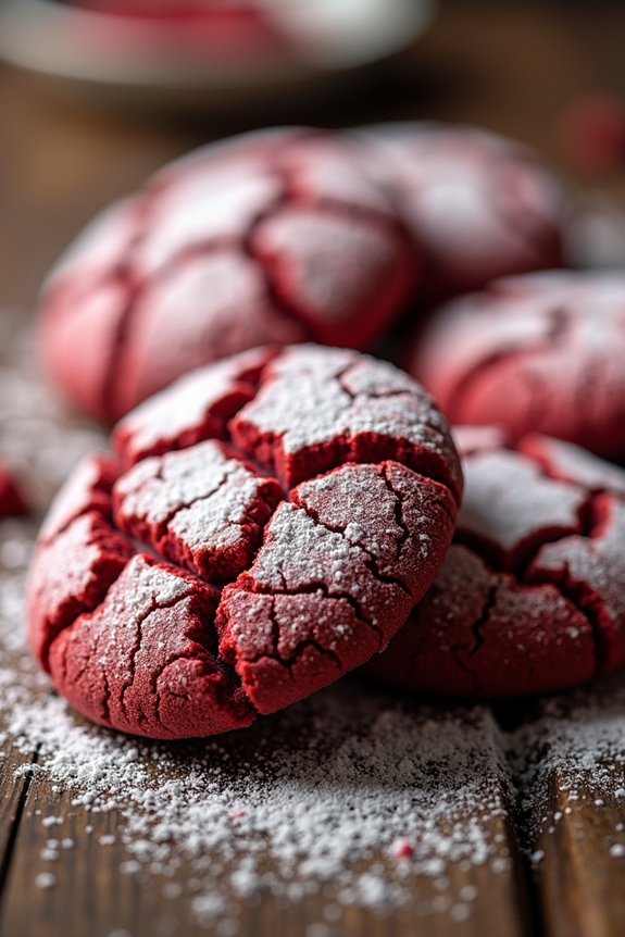 red velvet crinkle cookies