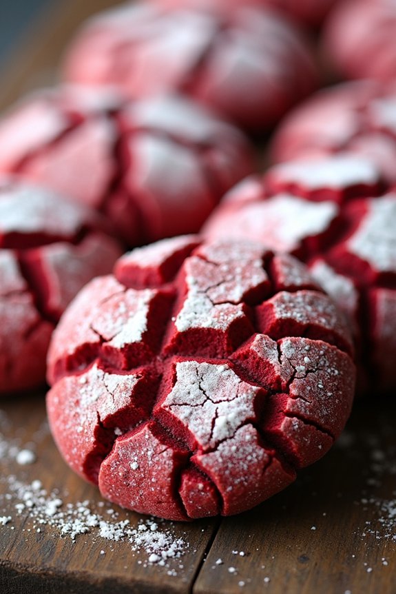 red velvet crinkle cookies