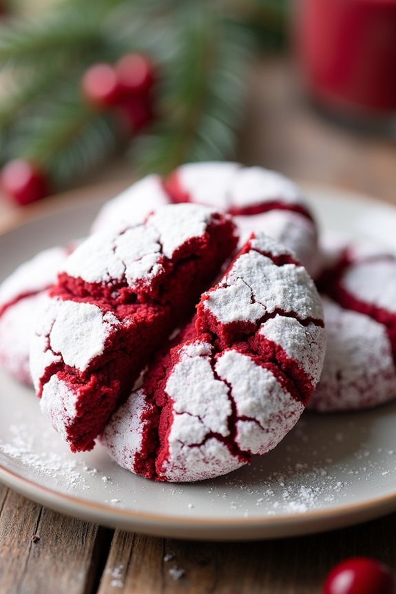red velvet crinkle cookies