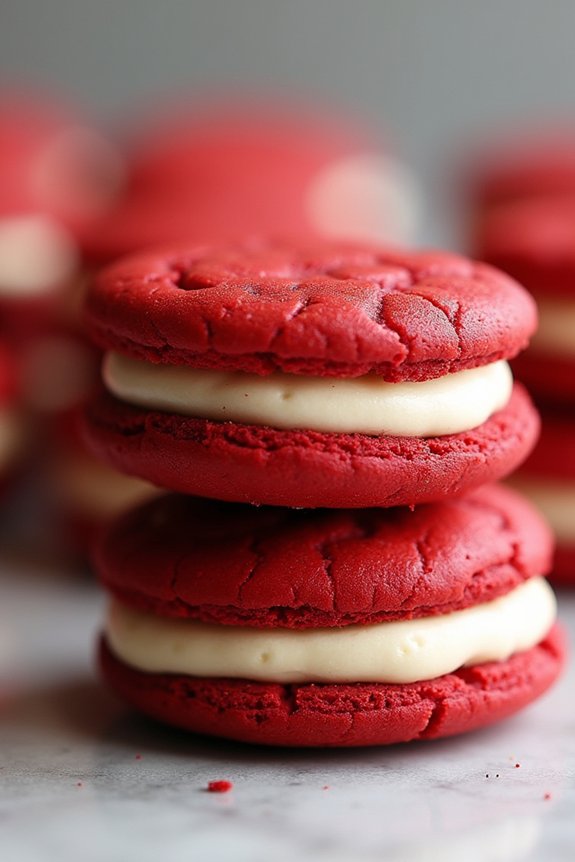 red velvet espresso sandwich cookies