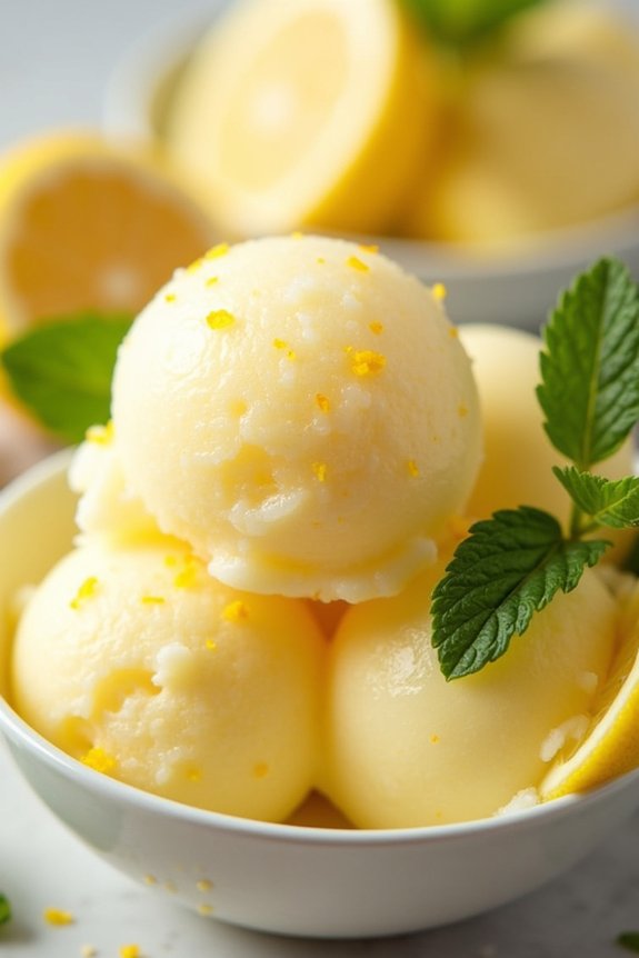 refreshing dairy free lemon sorbet