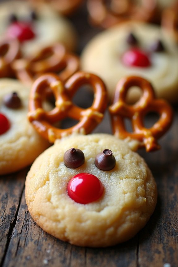 reindeer themed holiday cookies