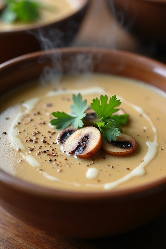rich velvety mushroom soup
