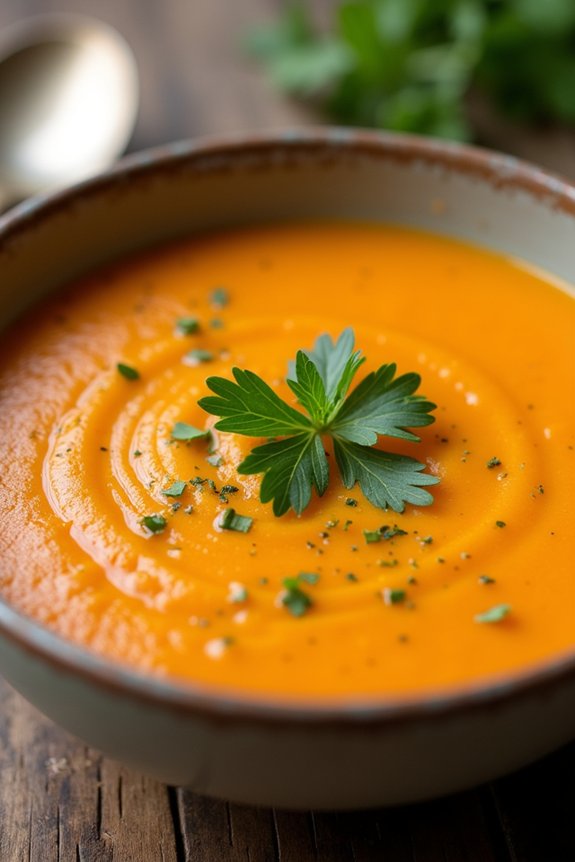 roasted carrot herb soup