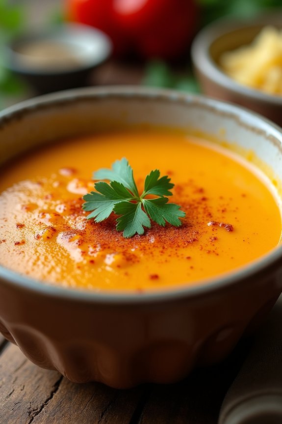 roasted cauliflower red pepper soup