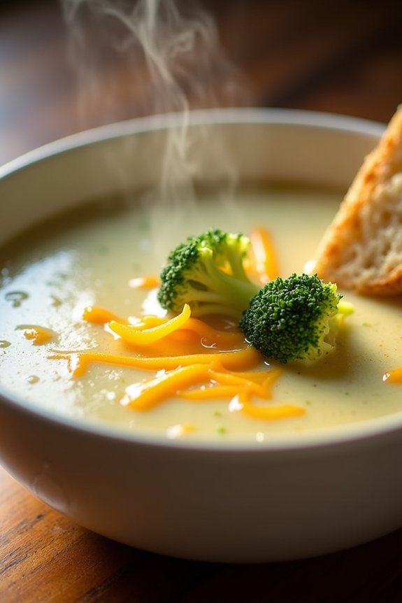 roasted garlic broccoli cheddar soup