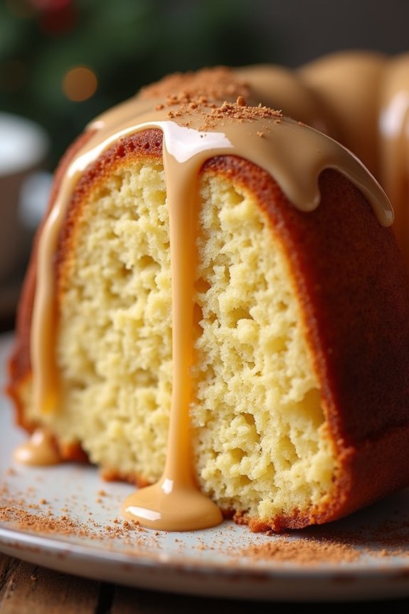 rum infused holiday eggnog cake