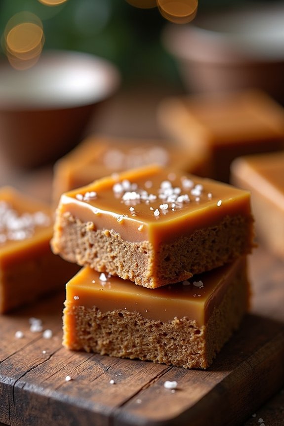 salted caramel gingerbread bars