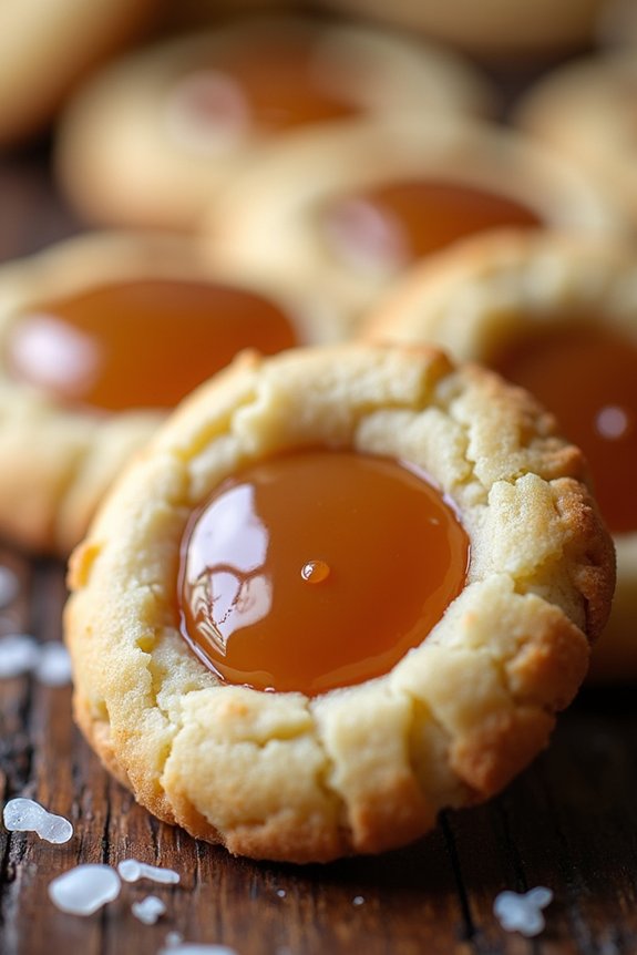 salted caramel thumbprint cookies