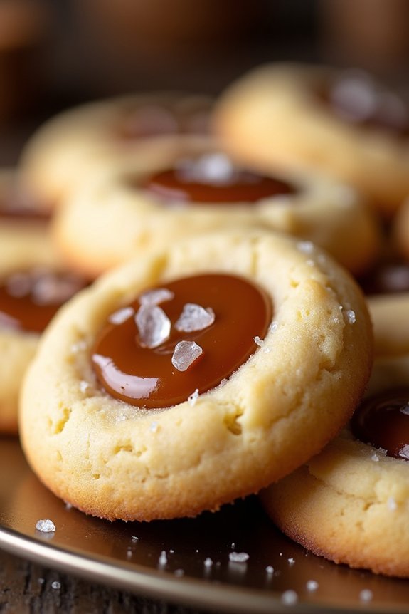 salted caramel thumbprint cookies