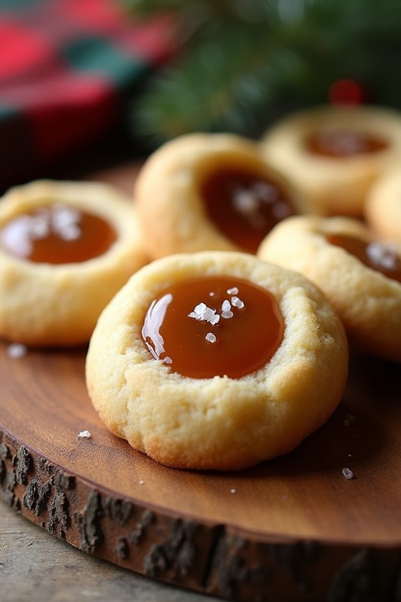 salted caramel thumbprint cookies
