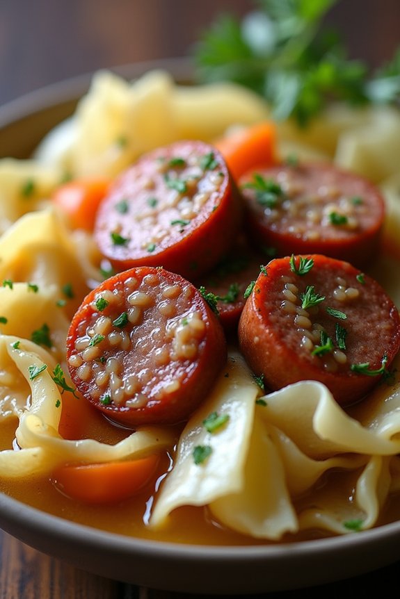 sausage and cabbage dish